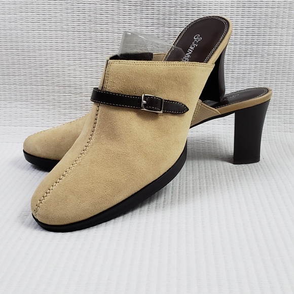 St. John's Bay Shoes - St John's Bay slip on heel suede mules shoes 9.5M